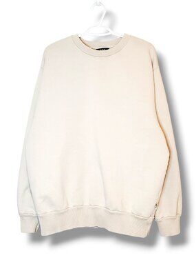 A.P.C. Boxy Fit Cotton Crewneck Sweater Beige Size XL